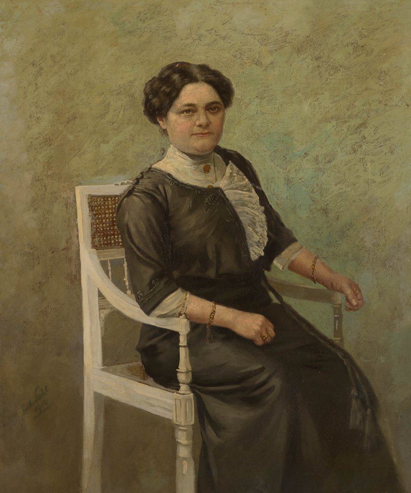 Hendrik van der Borcht (1849-1918) - 1914 - Portret van een Dame #1.1