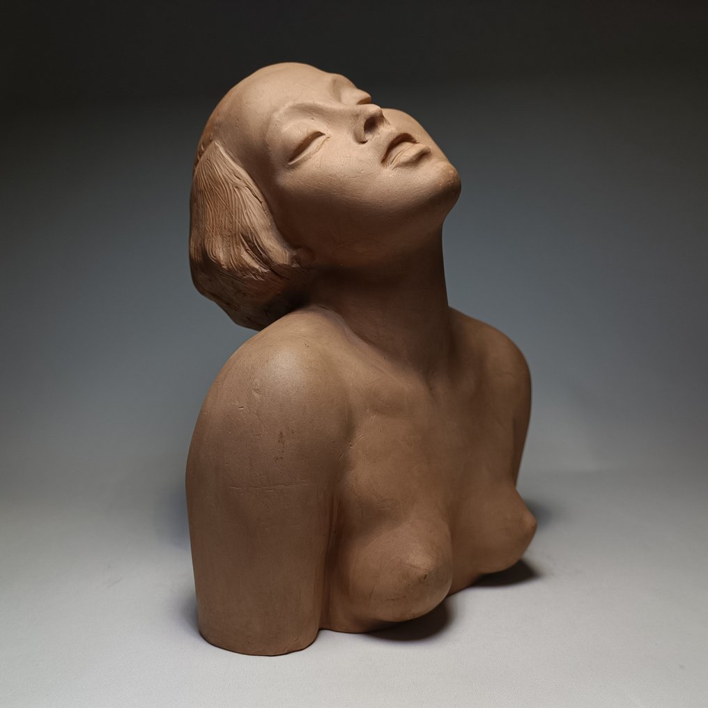 Georcs Ceramics - Lajos Georcs - sculptuur, Art Deco Nude Lady - 23 cm - Keramiek #1.2