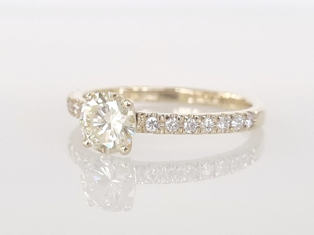 订婚戒指 - 14K包金 黄金 -  0.96ct. tw. 钻石  (天然) #3.1