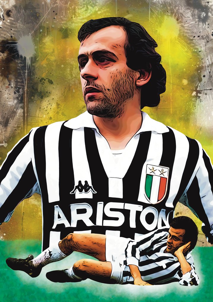 Juventus - Champions League - Michel Platini | Juventus | Champions League Graffiti Edition Limited 3/5 w/COA - 2024 - Artwork  #1.1