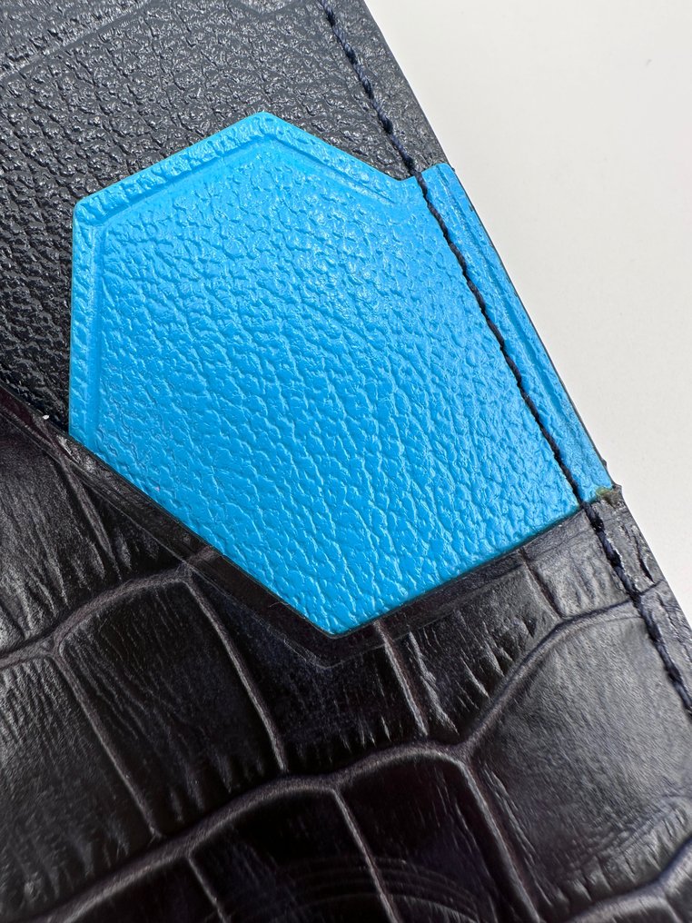 Other brand - L'arcobaleno | Unisex set croco blu porta carte/porta monete - Motetilbehør-sett #2.1