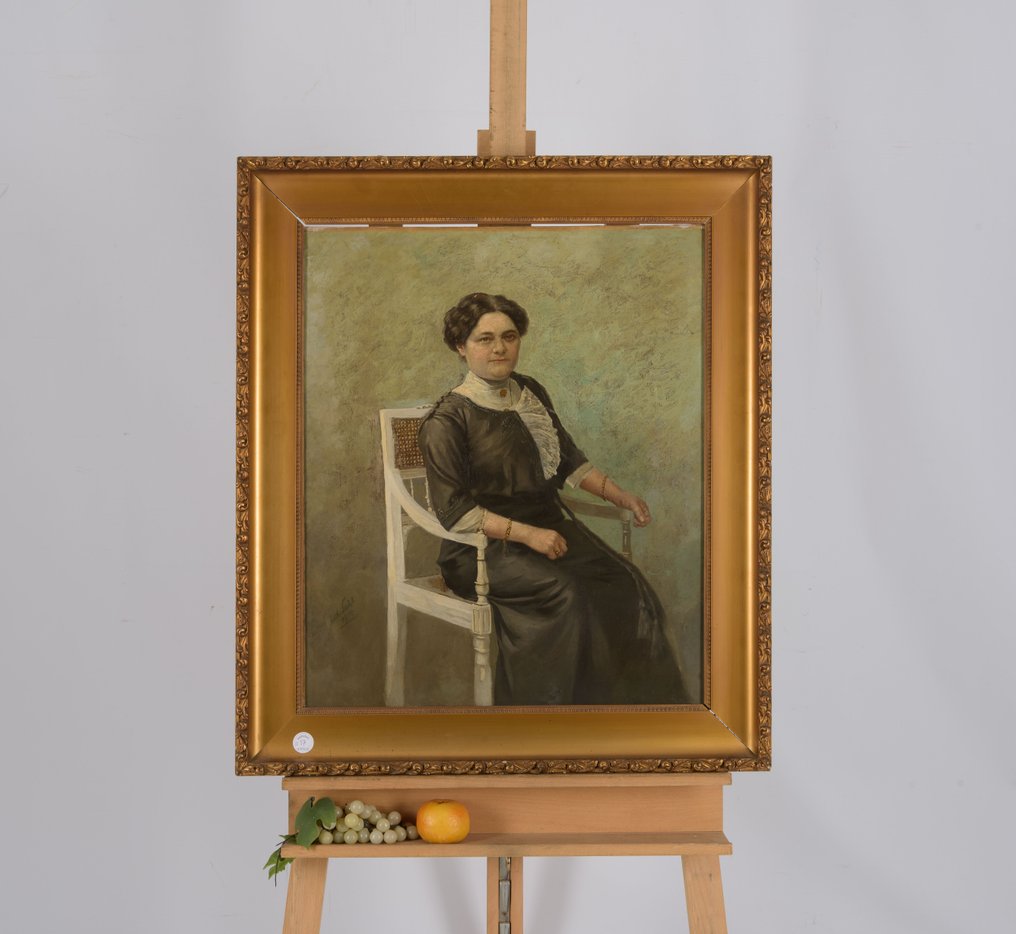 Hendrik van der Borcht (1849-1918) - 1914 - Portret van een Dame #1.2