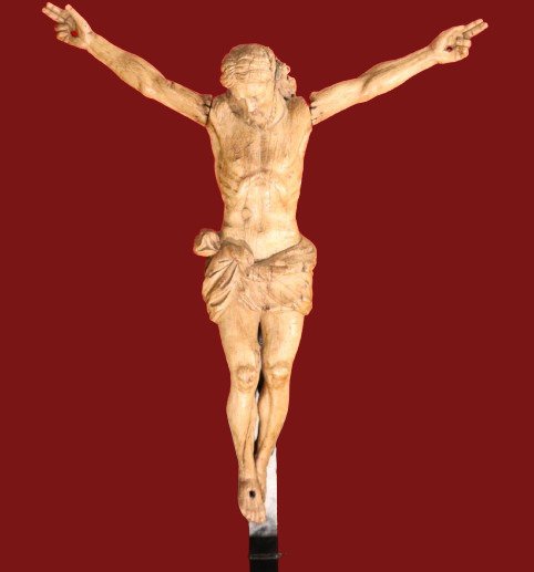 Escultura, Grote antieke corpus op standaard - 108 cm - Madera - 1665 #1.1