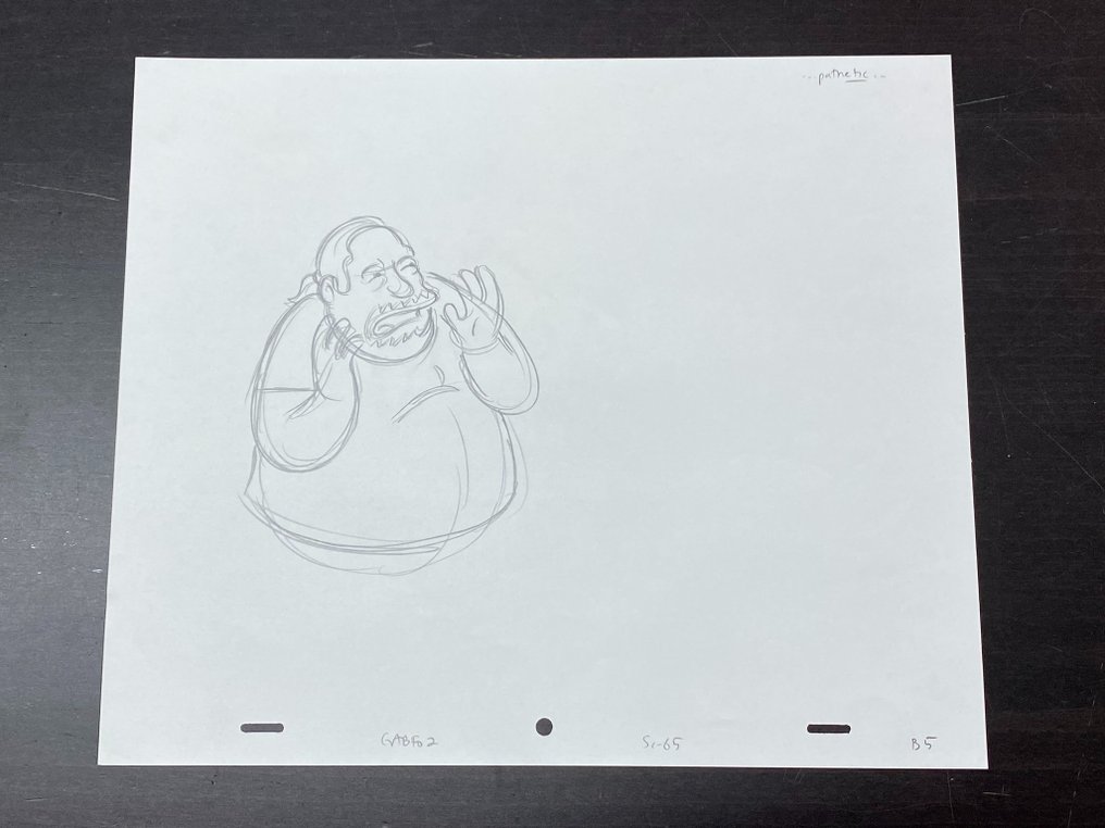 The Simpsons - 1 Jeff Albertsonin (Comic Book Guy) alkuperäinen piirustus, sertifioitu #2.1