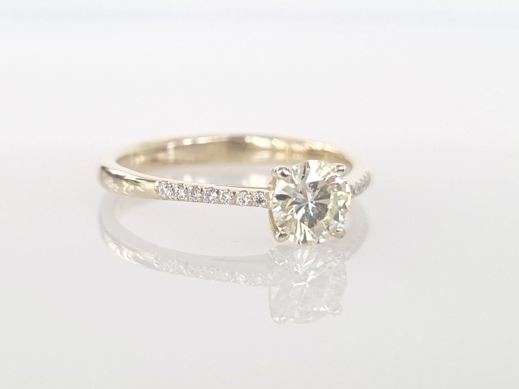 Förlovningsring - 14 kt Gult guld -  0.64ct. tw. Diamant  (Natural) #2.1