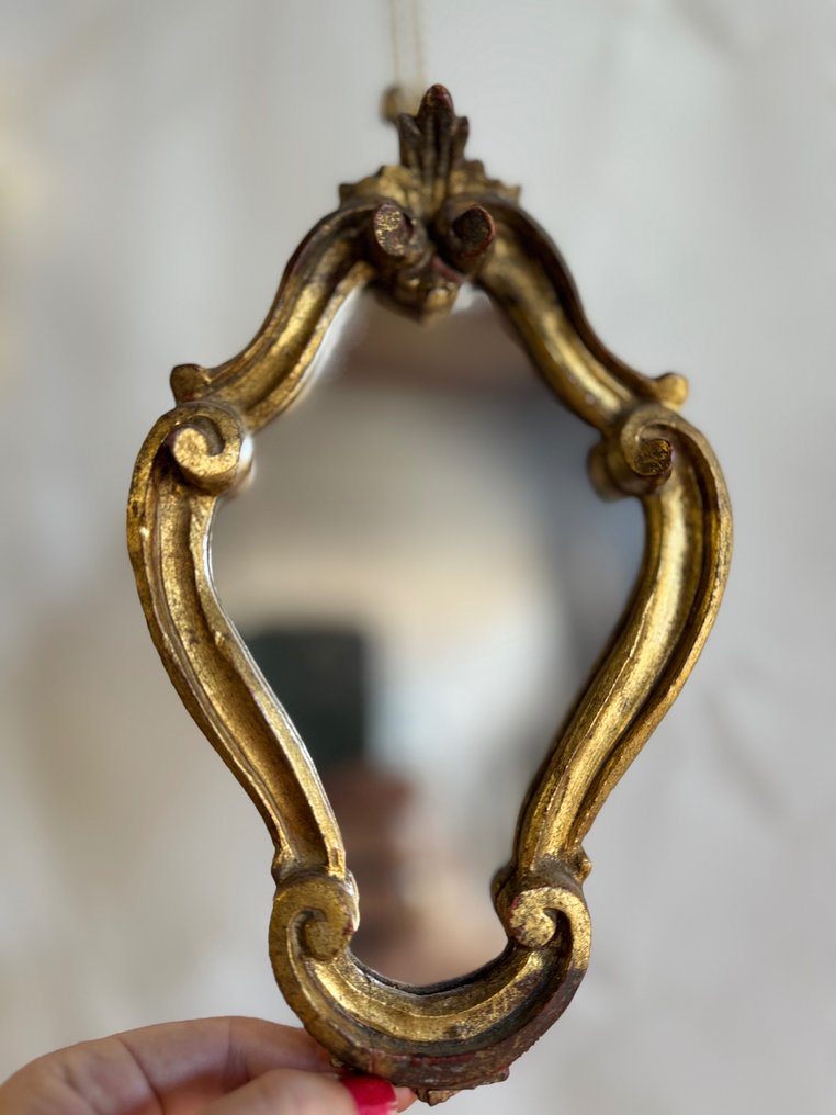 Specchio - Legno dorato - Cornocopia, scultura in legno #1.1