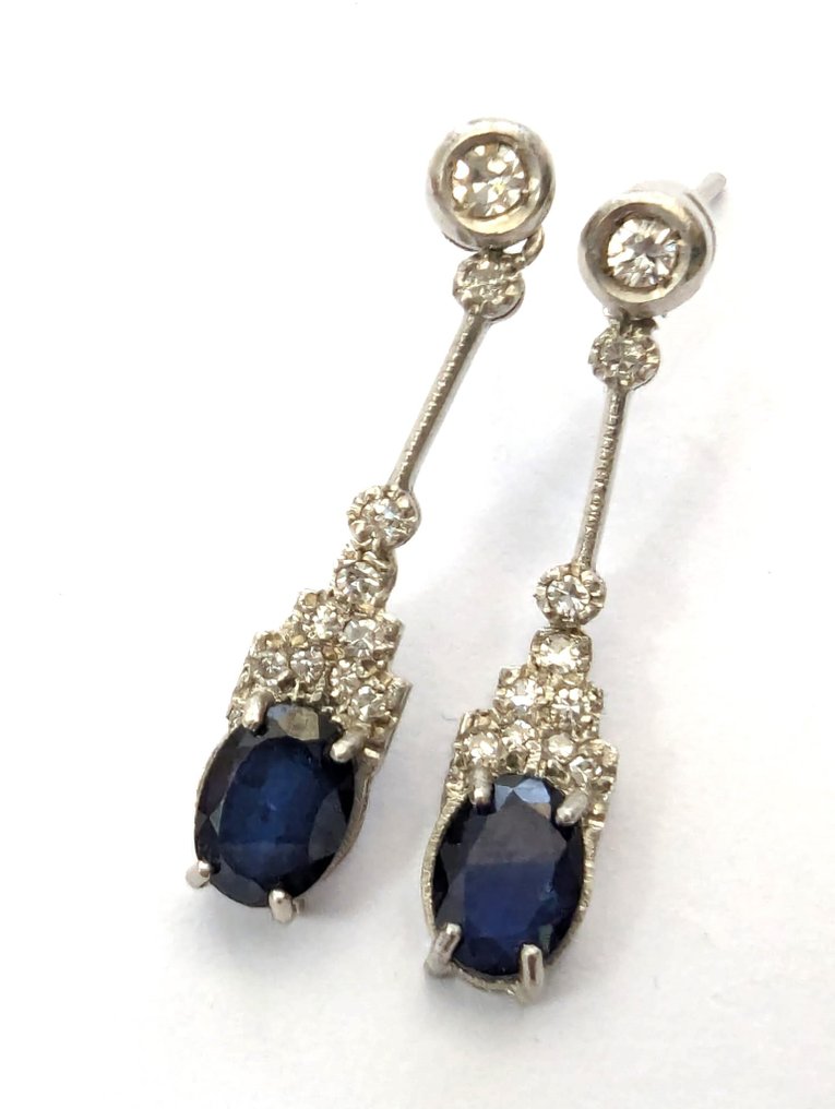 Earrings Platinum Sapphire - Diamond #1.1