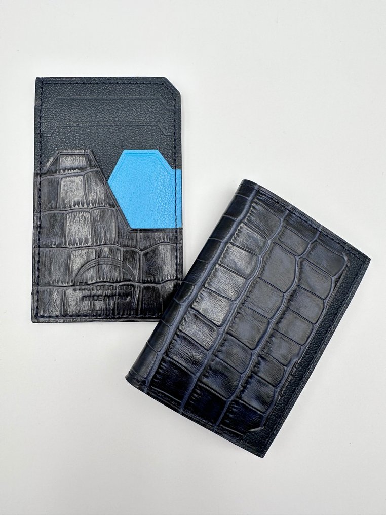 Other brand - L'arcobaleno | Unisex set croco blu porta carte/porta monete - Conjunto de accesorios de moda #1.1