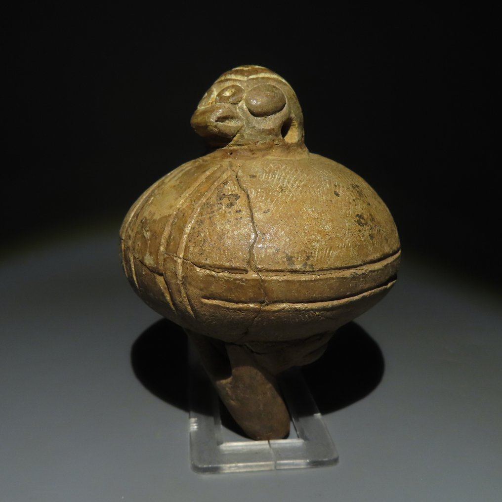 Tairona, Colombia Terrakotta Fløjte i form af et dyr. 1000-1400 e.Kr. 11,5 cm H. Spansk importlicens. #2.1