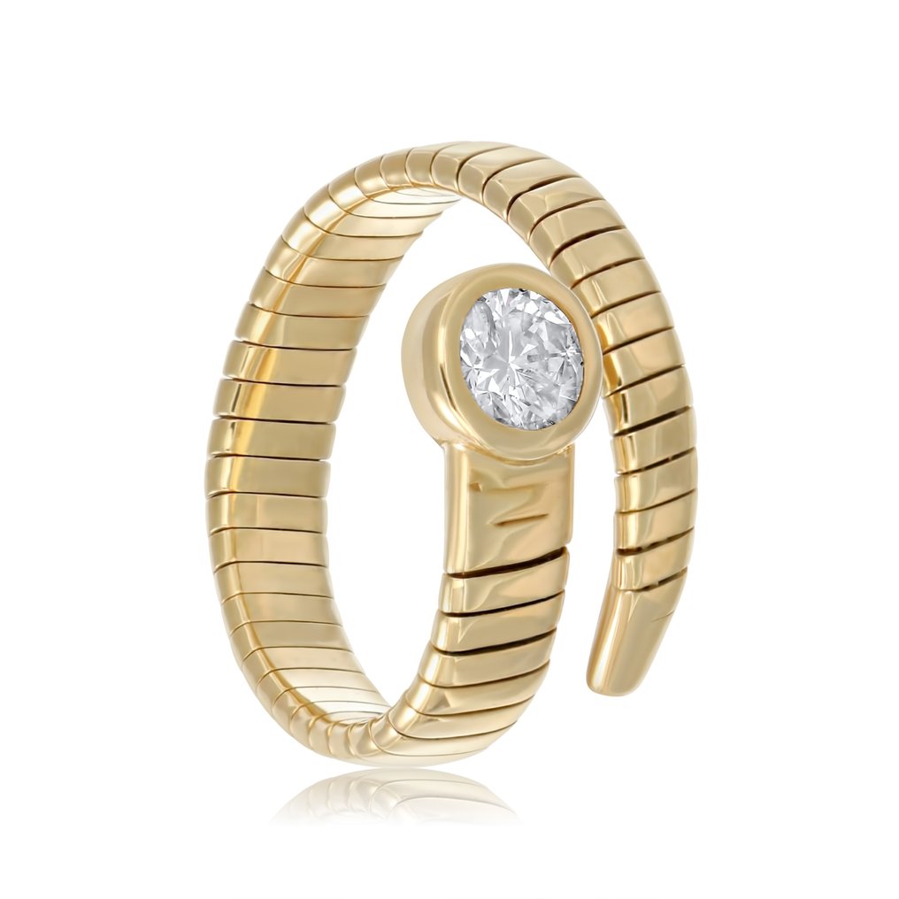 Ring - 18 kt. Yellow gold -  0.50ct. tw. Diamond  (Natural) #2.1