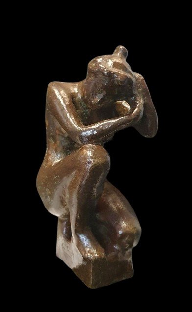 Aristide Maillol (1861-1944), after the model of - Sculpture, "Jeune fille accroupie" - 17.3 cm - Bronze #1.1
