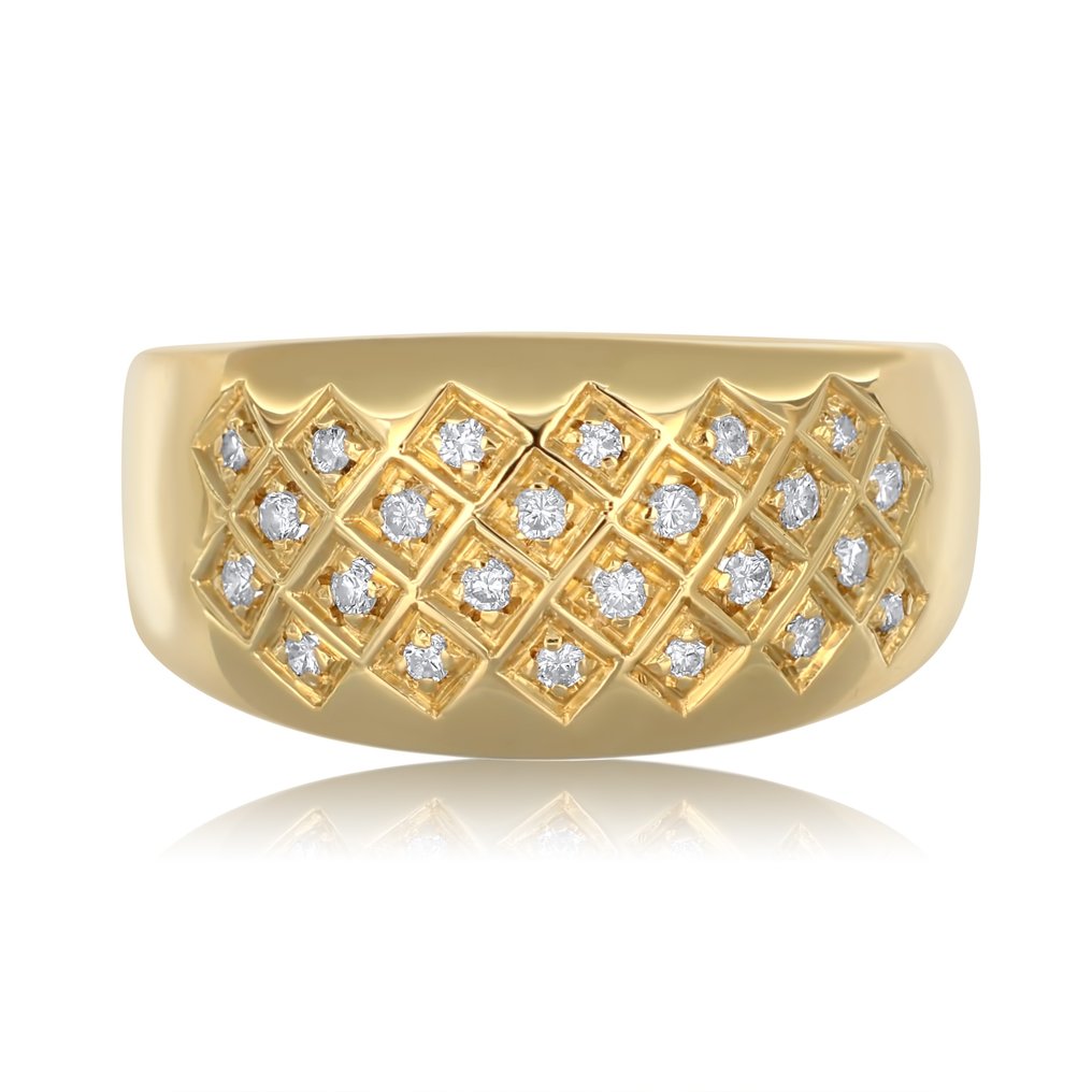 Anello - 18 carati Oro giallo -  0.36ct. tw. Diamante #1.1