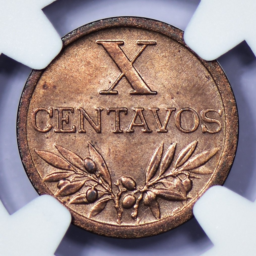 Portugal. Republic. X Centavos 1952 - NGC - MS 64 - Escassa #1.0