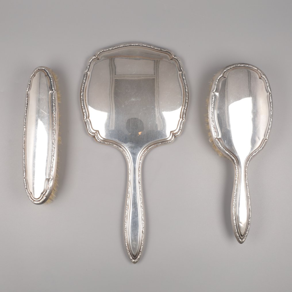 Plaz & Kälber Borstels & - Specchio a mano (3) - .800 argento #1.1