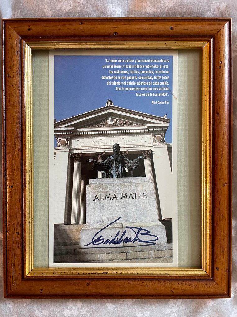 Fidel Castro - A Signed Image of Alma Mater, Signed by Fidel Castro [with Letter of Provenance] - 2003 #3.1