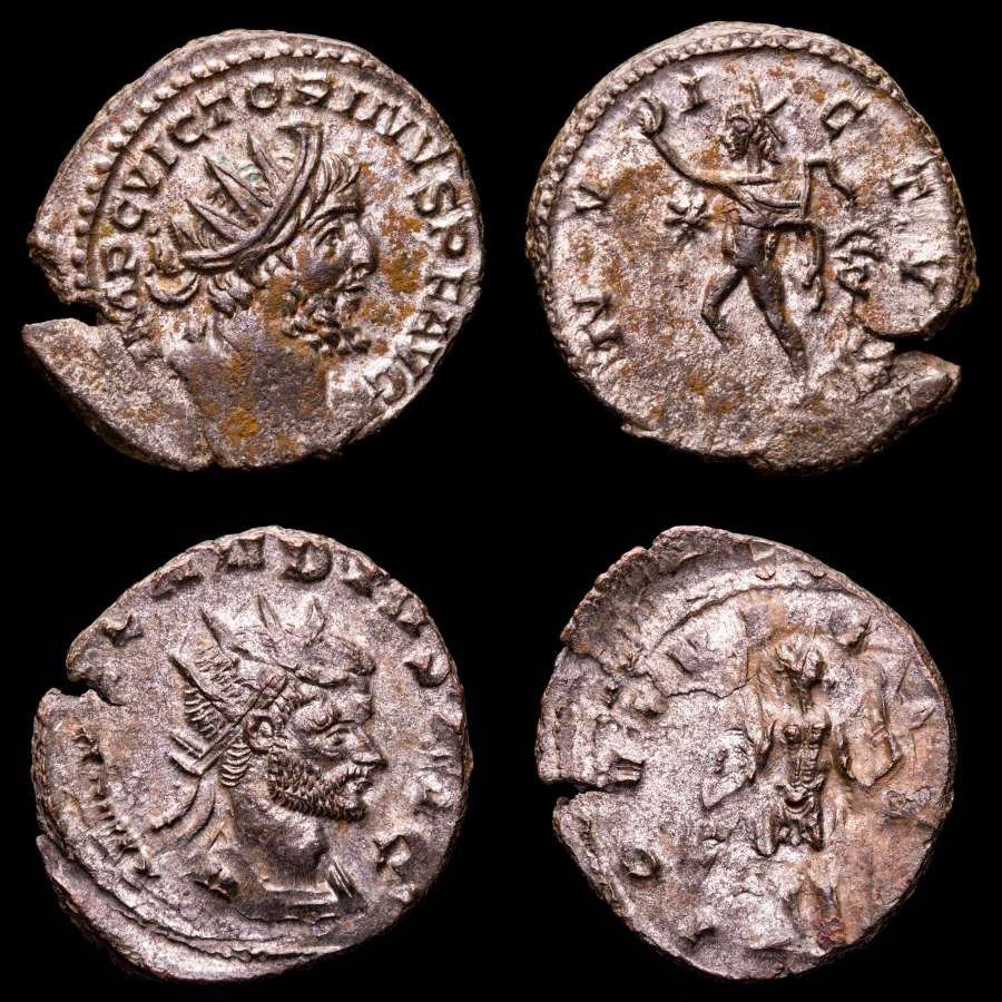 Impreiu Roman. Victorinus & Claudius II. Lot comprising two (2) antoninianus From Rome & Colonia Agrippinensi mint.  (Fără preț de rezervă) #1.1