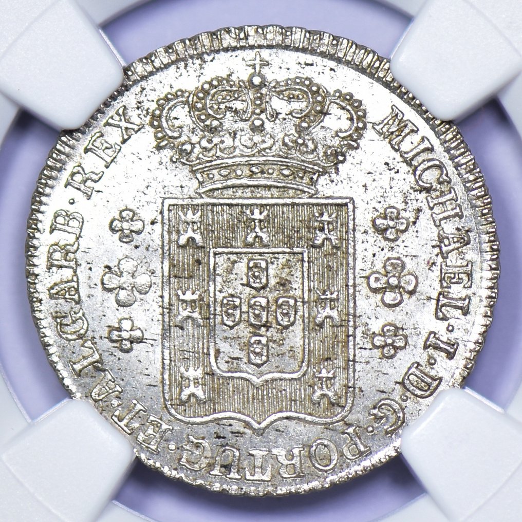Portugalia. D. Miguel I (1828-1834). 6 Vinténs (120 Reis) - NGC - MS 64 - Rara #1.1