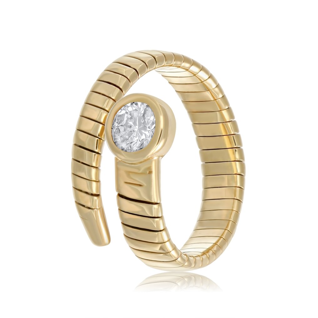 Ring - 18 kt. Yellow gold -  0.50ct. tw. Diamond  (Natural) #1.2