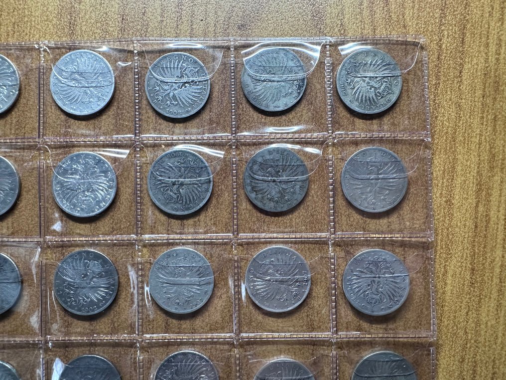 Włochy, Królestwo Włoch. Wiktor Emanuel III (1900-1946). 1 Lira "Aquila" (25 monete) #2.2