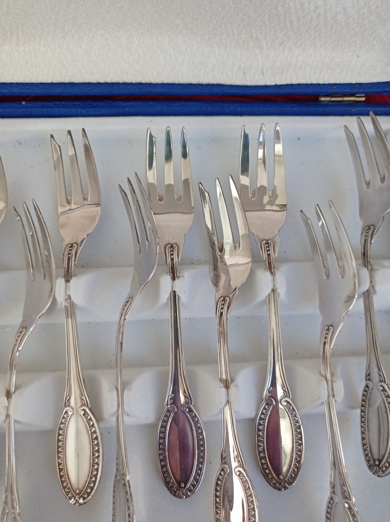 Bestik sæt til 12 (12) - 800 sølv - Dessert gafler #1.2