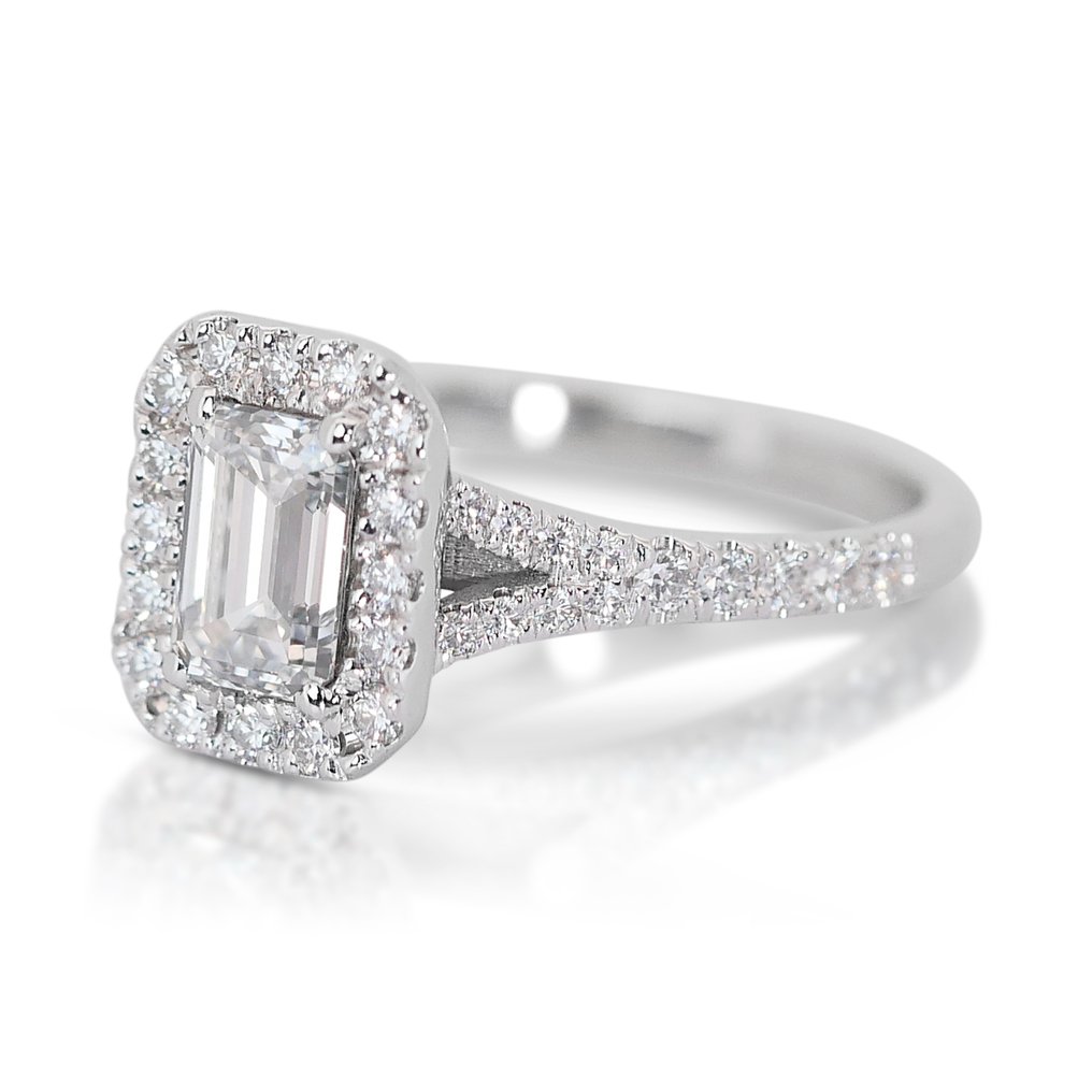 Pierścionek - 18-karatowe Białe złoto -  1.22ct. tw. Diament  (Naturalny) - Diament - Niesamowity pierścionek #2.1