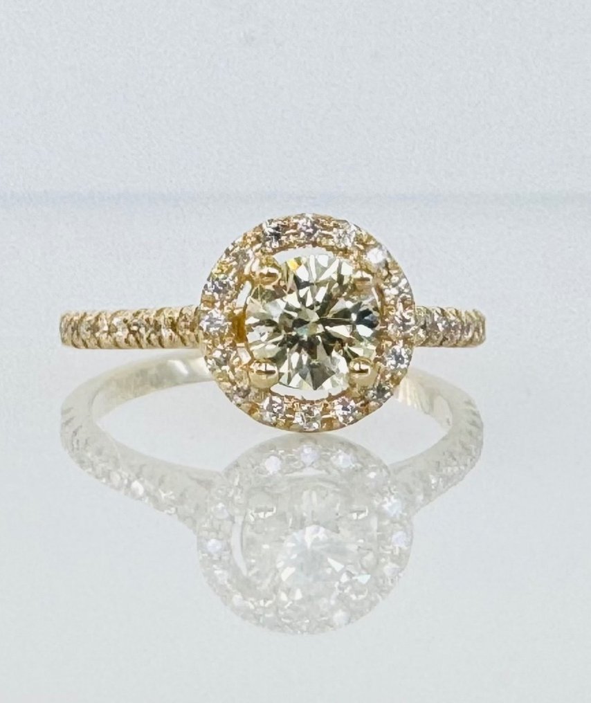 Inel - 14 ct. Aur galben -  1.06ct. tw. Galben Diamant  (Colorat natural) - Diamant #2.2