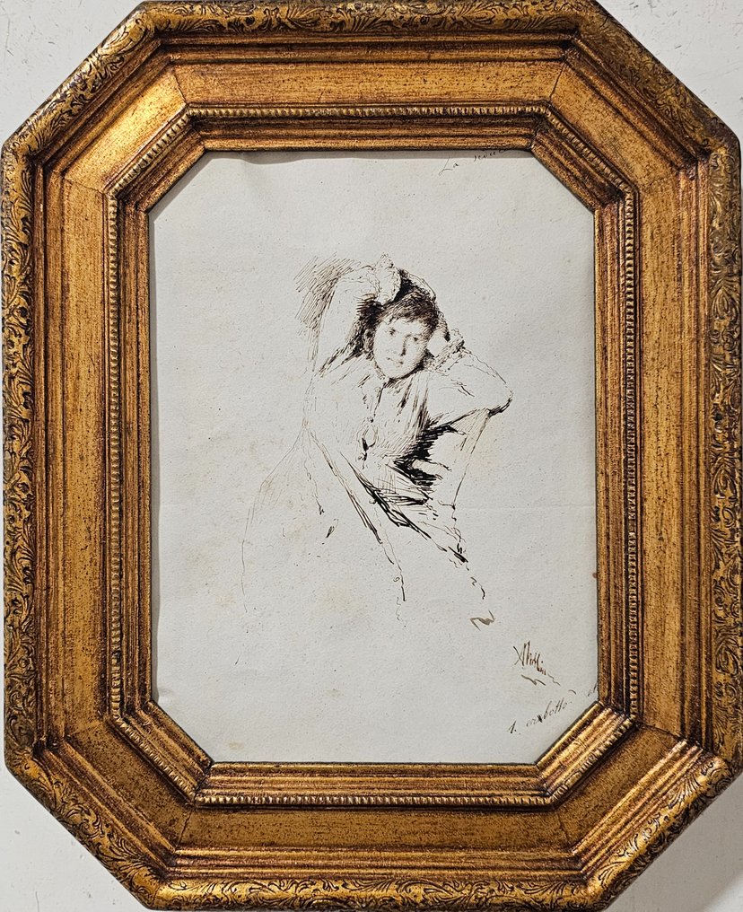 Achille Mollica (1832-1885) - Coppia di figure femminili #2.2
