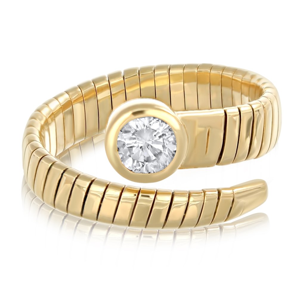 Ring - 18 kt. Yellow gold -  0.50ct. tw. Diamond  (Natural) #1.1