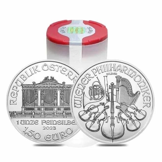 Østrig. 20 x 2023 1 oz €1.5 EUR Austrian Silver Philharmonic Coin BU in Tube #1.1