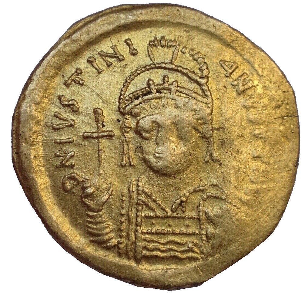Império Bizantino. Justinian I, 527-565. Gold! Constantinople AV. Solidus #1.2