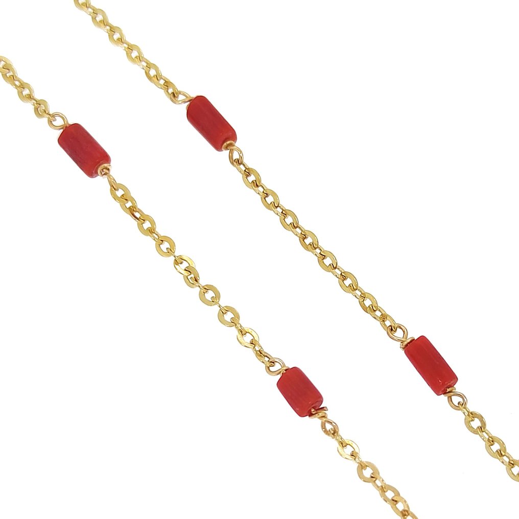 Collier - 18 carats Or jaune Corail #1.1