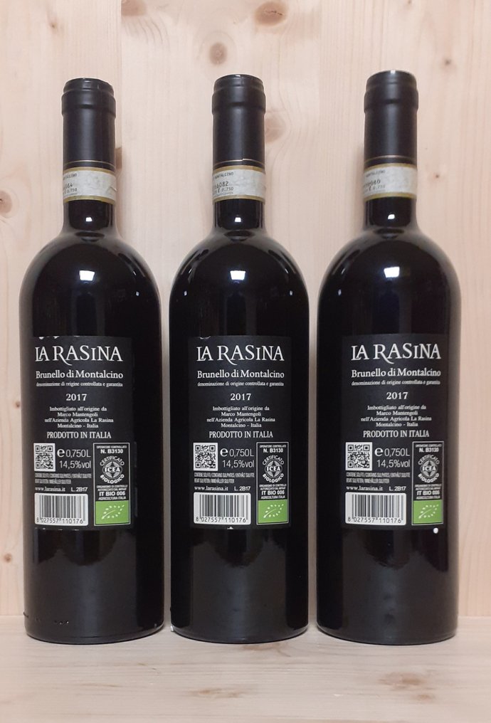 2017 La Rasina - Brunello di Montalcino DOCG - 3 Bottiglie (0,75 L) #1.2