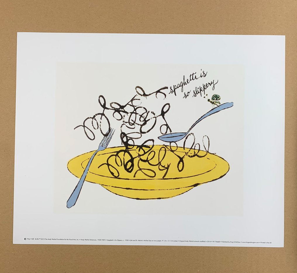 Andy Warhol (1928-1987) - (after) - Spaghetti is So Slippery, 1958 - Artprint - 28 x 36 cm #2.1