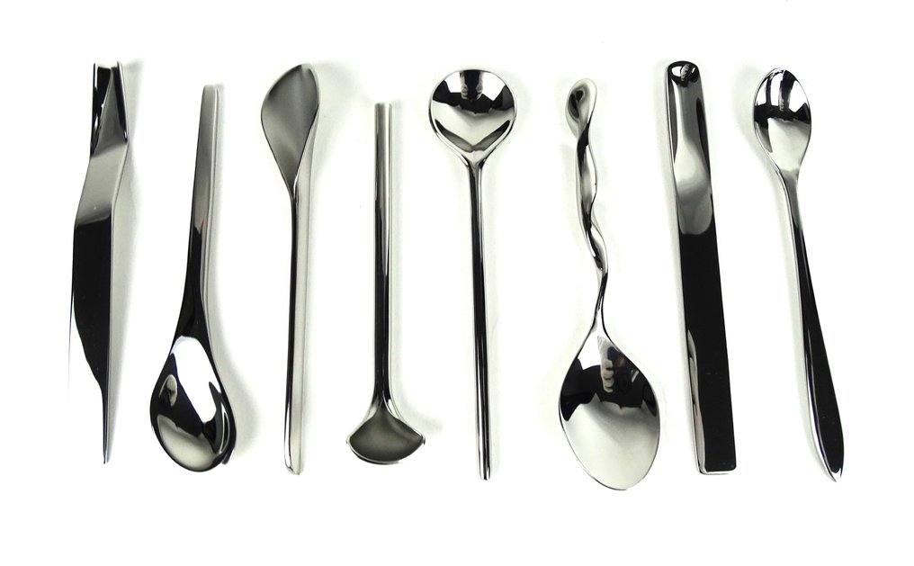 Alessi - Arets, Denton Corker, Rashid, Nouvel, Alsop, Fuksas, Ito, Chipperfield - Kaffeske (8) - kaffe / te - 18/10 rustfrit stål spejlpoleret #2.1