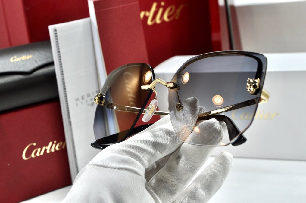 Cartier - New Cartier Panthere Rimless placcato oro Sunglasses Frame occhiali da sole - Occhiali da sole #2.2