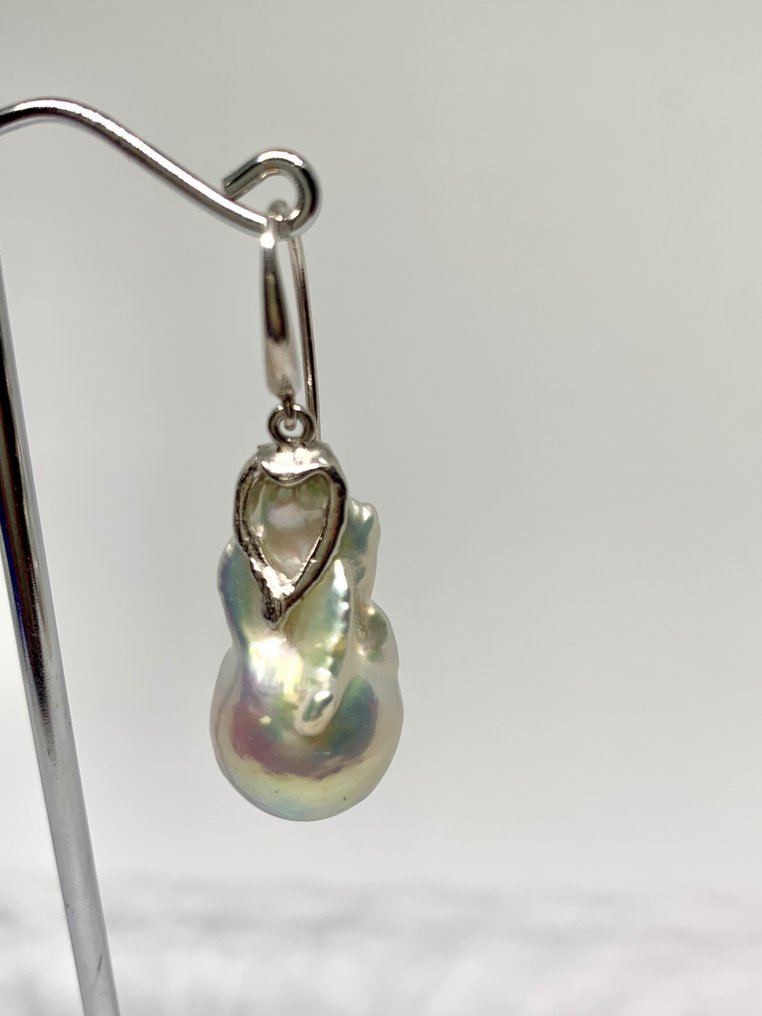 Perle - Sølv - Øreringe - Perla barok #1.0