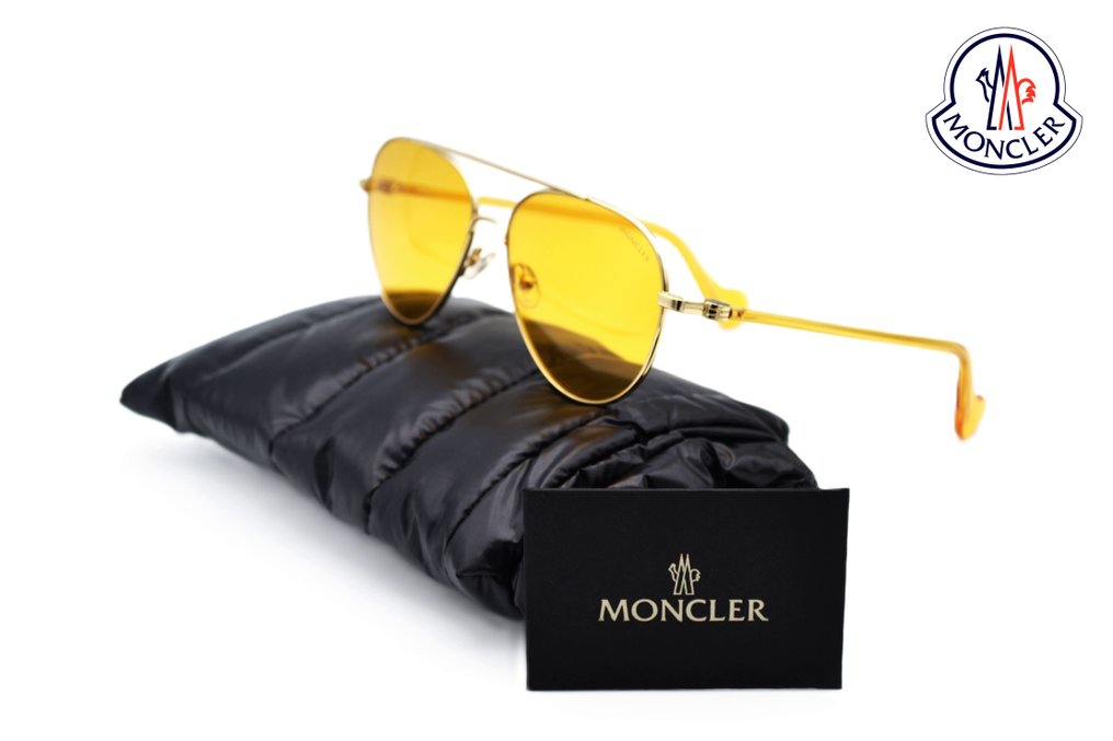Moncler - ML00056 32E - Gold Aviator Design - Yellow Lenses - Unused & *New* - Solbriller #1.1
