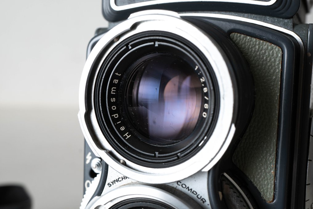 Rollei Rolleiflex “Baby” 4x4 Grey +  Lens Hood Tvåögd spegelreflexkamera (TLR) #2.2