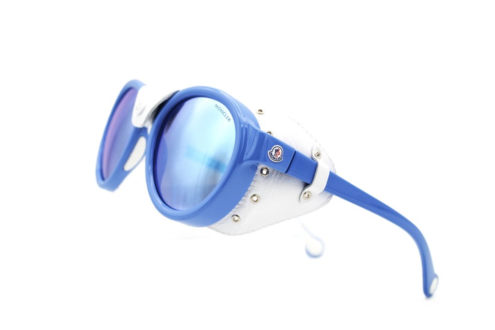 Moncler - ML0046 26C - Exclusive Blue Acetate & Leather Design - Unused & *New* - Gafas de sol #1.0