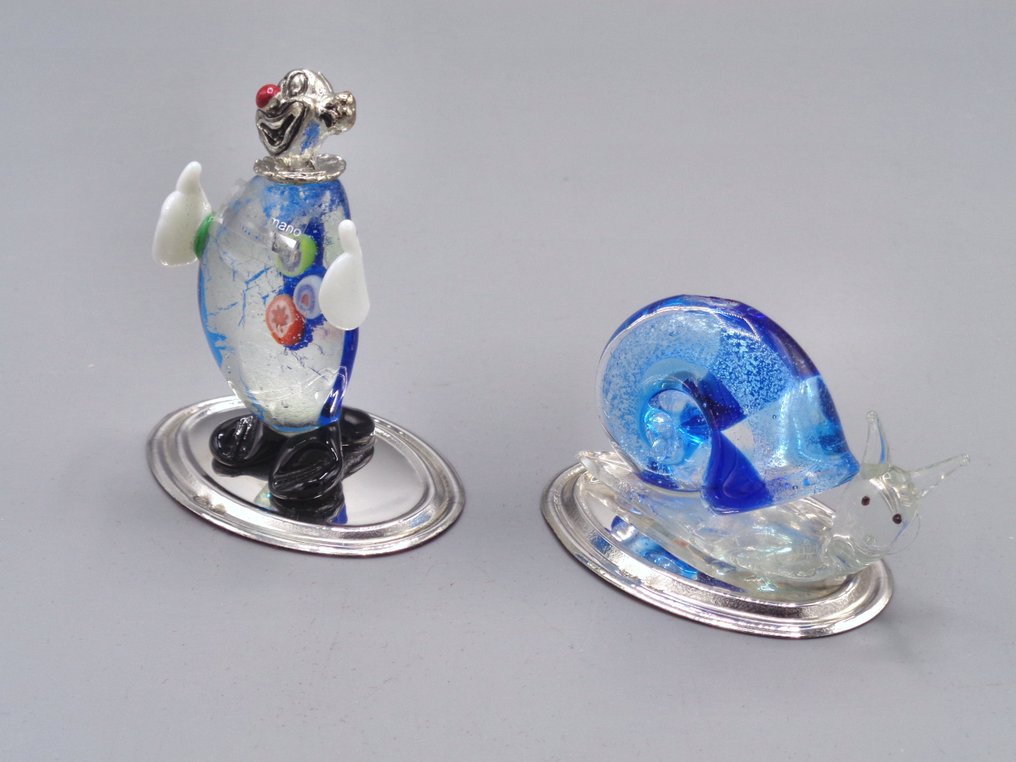 Statuette - Murano (2) - .925 sølv, og Murano-glas #3.2