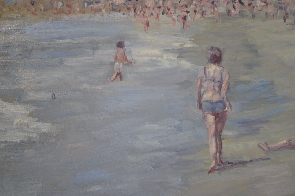Chris van Dijk (1952) Impressionist - " Sur la plage " #4.3