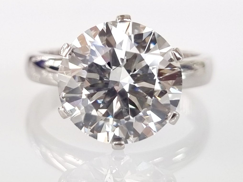Pierścionek zaręczynowy - 14-karatowe Białe złoto -  5.02ct. tw. Diament  (Wyhodowany w laboratorium) #1.1