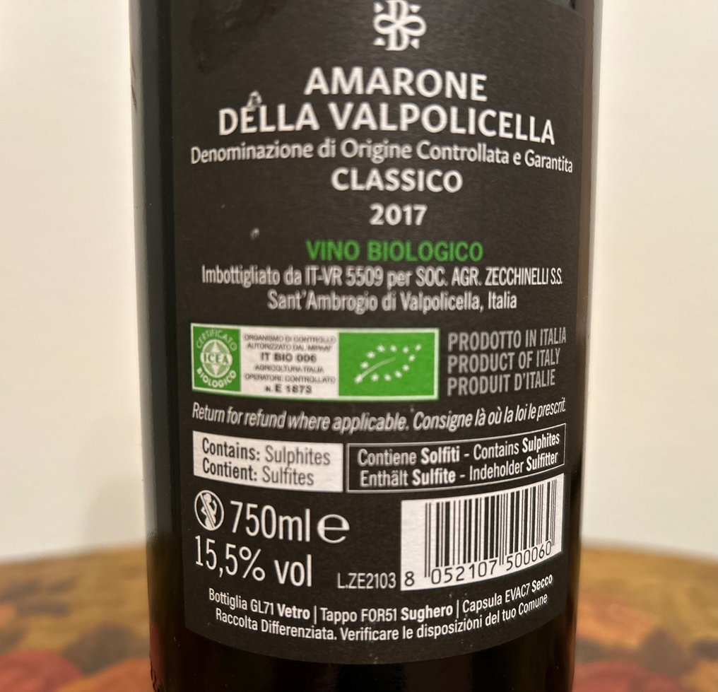 2017 Zecchinelli - Amarone della Valpolicella DOCG - 6 Flaskor (0,75L) #2.3