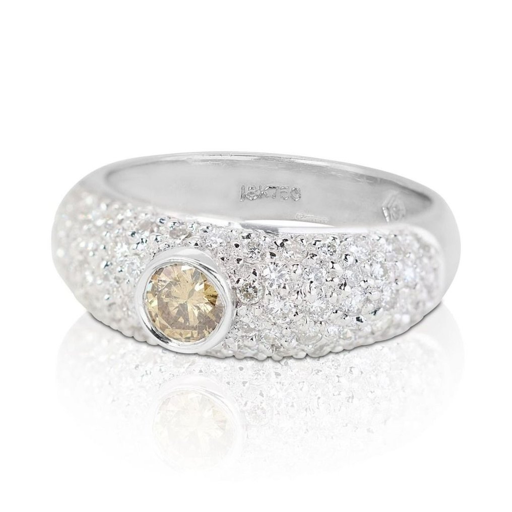 Anello - 18 carati Oro bianco -  1.00ct. tw. Diamante  (Naturale) - Diamante #1.2