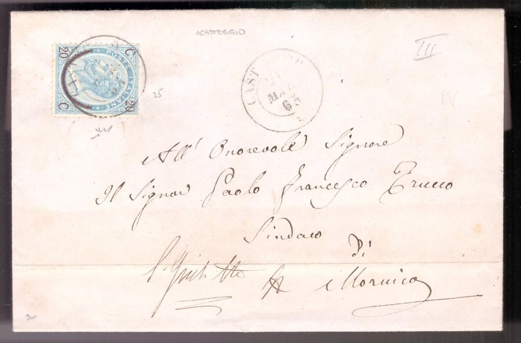 郵戳 - 马蹄铁 - 義大利王國- 1865 #2.1