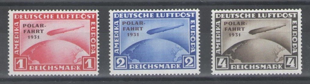 Tyska riket 1931 - Graf Zeppelin Polarfart - Michel 456/458 #1.1