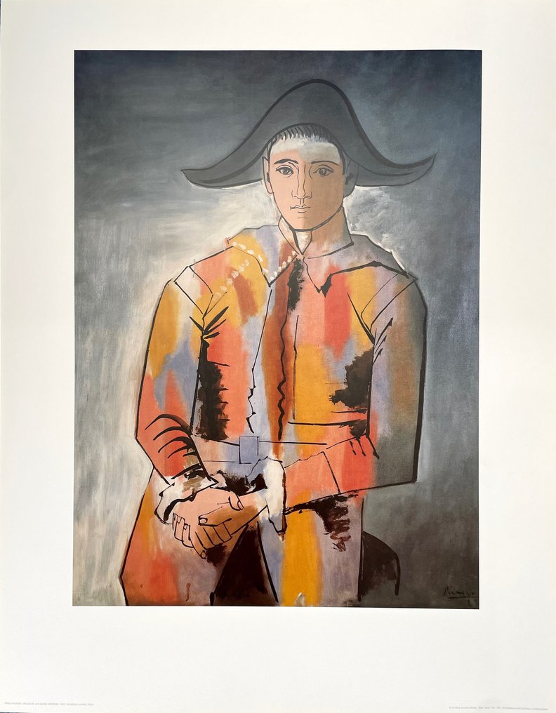Pablo Picasso (after) - Arlequin les mains croisées - Offset Lithography - Achenbach licensed print #1.0