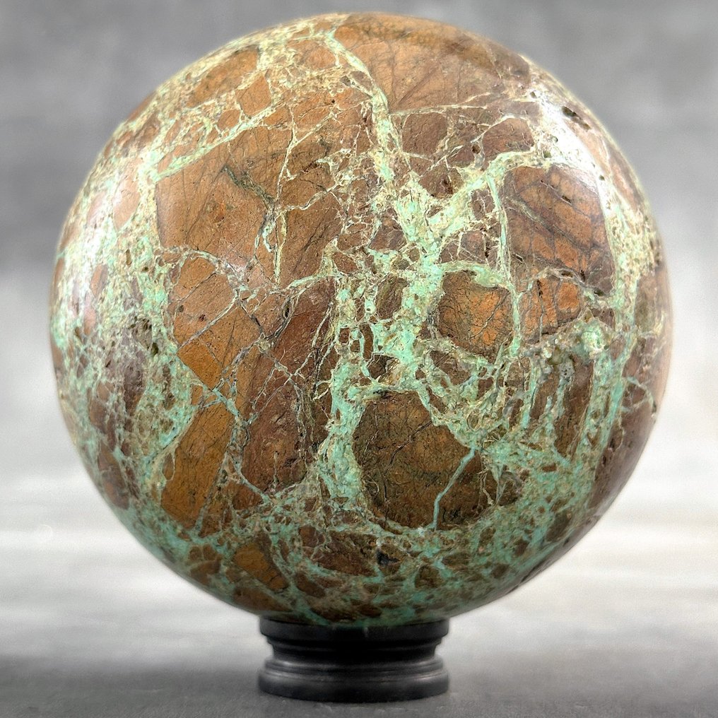AUCUN PRIX DE RÉSERVE - Merveilleuse Smithsonite verte Sphère sur un stand personnalisé- 1700 g - (1) #2.1
