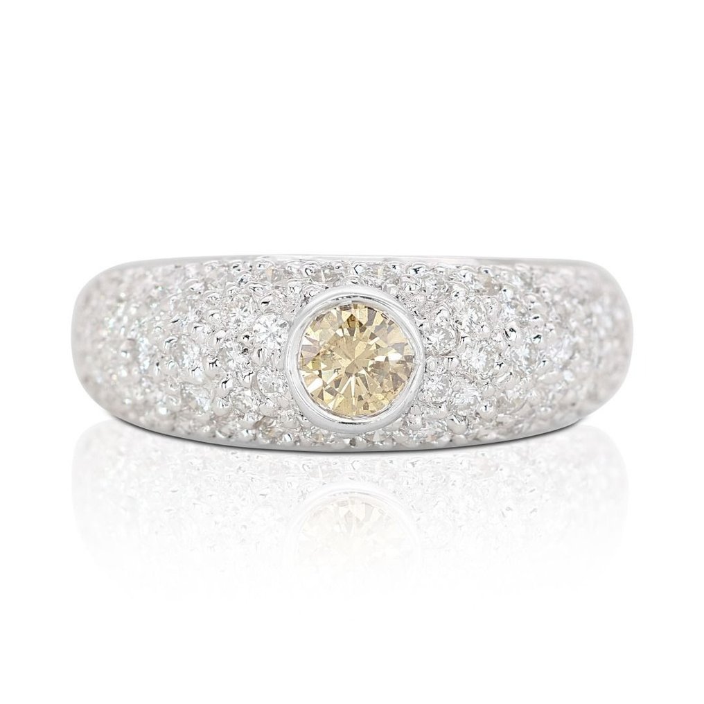 Anello - 18 carati Oro bianco -  1.00ct. tw. Diamante  (Naturale) - Diamante #1.1