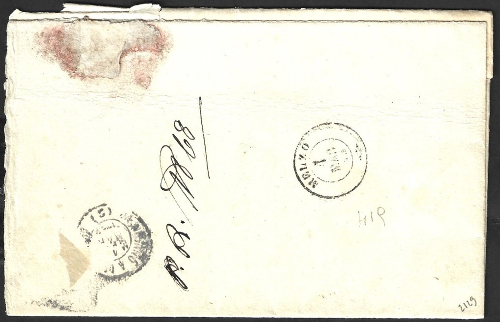 郵戳 - 马蹄铁 - 義大利王國- 1865 #1.0